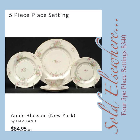 THEODORE HAVILAND (New York) -                 Apple Blossom 20 Piece Estate Set